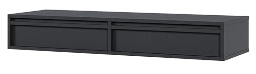 Selsey Schminktisch Makeup Tisch Frisiertisch Kosmetiktisch 110 cm Mit 2 Schubladen Hängend Schwarz Evo von Selsey