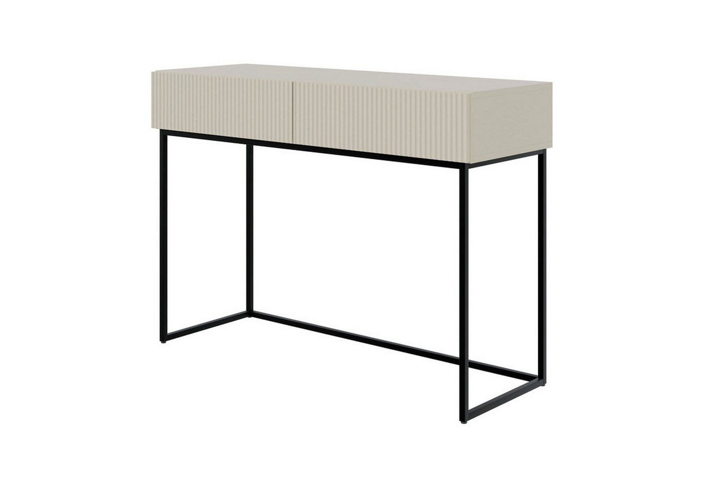 Selsey Schminktisch VELDIO, 2 Schubladen mit geriffelten Fronten, Metallgestell, 110 cm breit von Selsey