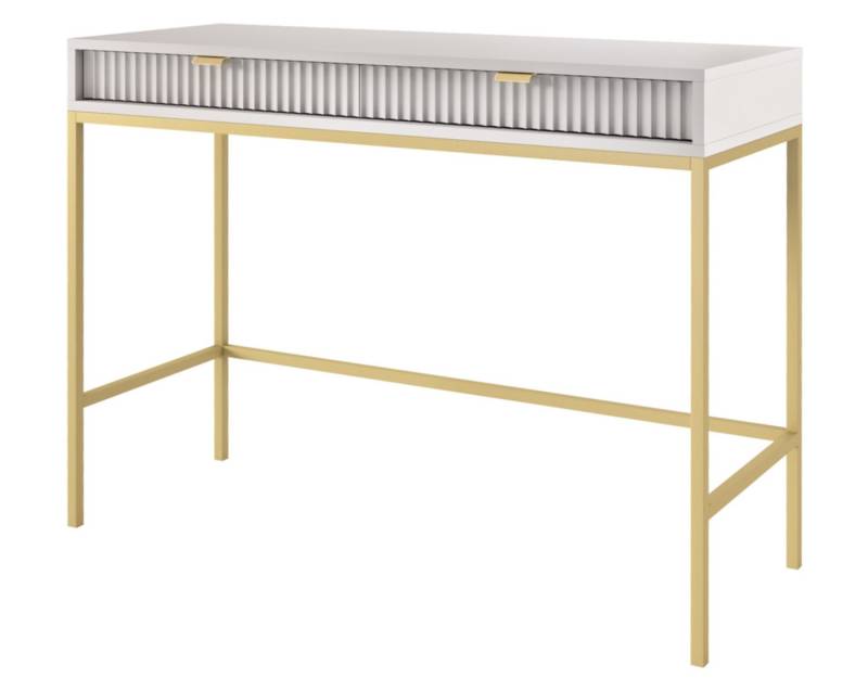 Selsey Schminktisch VELLORE, mit 2 Schubladen, goldenem Gestell, 104 cm von Selsey
