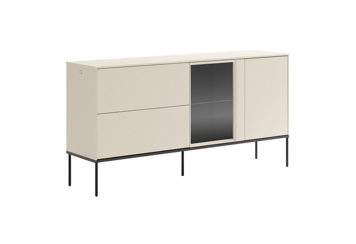 Selsey Sideboard BELLEZO, Sideboard mit beleuchteter Glasvitrine und zwei Schubladen 166 cm Selsey Sideboard BELLEZO, Sideboard mit beleuchteter Glasvitrine und zwei Schubladen 166 cm von Selsey