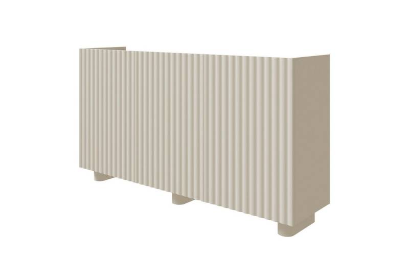 Selsey Sideboard FIORRA, Sideboard in Greige, geriffelte Fronten, 2 oder 3 Türen von Selsey