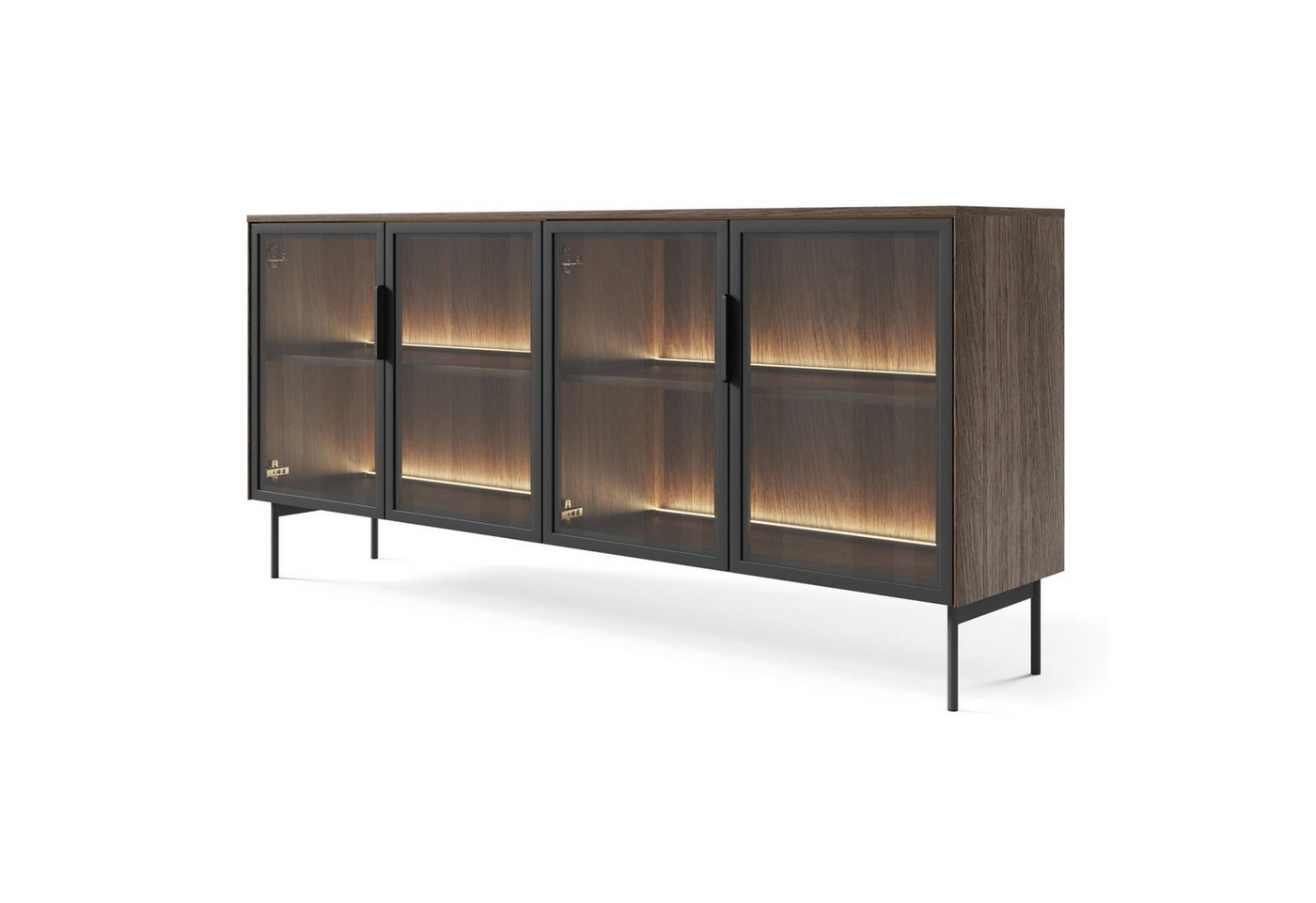 Selsey Sideboard LUMI, Sideboard in Eiche Dunin mit LED – 4-türig oder mit Schubladen Selsey Sideboard LUMI, Sideboard in Eiche Dunin mit LED – 4-türig oder mit Schubladen von Selsey