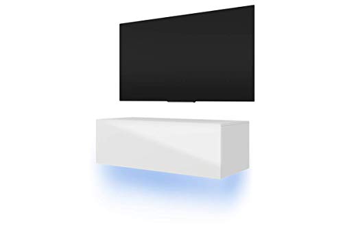 Selsey Skylara – TV-Lowboard Fernsehschrank in Weiß mit Hochglanzfronten und LED RGB Hängend 100cm Selsey Skylara – TV-Lowboard Fernsehschrank in Weiß mit Hochglanzfronten und LED RGB Hängend 100cm von Selsey