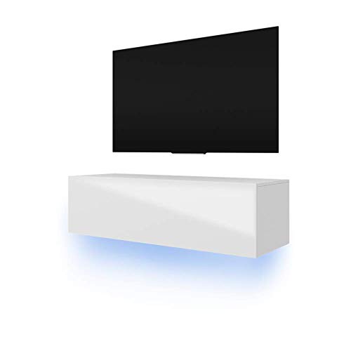 Selsey Skylara – TV-Lowboard Fernsehschrank in Weiß mit Hochglanzfronten und LED RGB Hängend 140cm Selsey Skylara – TV-Lowboard Fernsehschrank in Weiß mit Hochglanzfronten und LED RGB Hängend 140cm von Selsey
