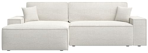 Selsey Sofa Ecksofa Eckcouch Schlafsofa Couch Mit Stauraum Schlaffunktion Pflegeleicht Polyurethanschaum L Form Links Chenille Hellbeige Farese von Selsey