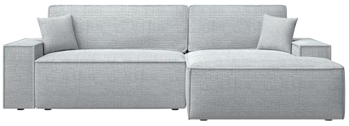 Selsey Sofa Ecksofa Eckcouch Schlafsofa Couch Mit Stauraum Schlaffunktion Pflegeleicht Polyurethanschaum L Form Rechts Chenille Hellgrau Farese von Selsey