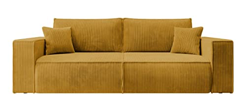 Selsey Sofa Schlafsofa Couch Mit Stauraum Schlaffunktion Pflegeleicht Polyurethanschaum Kordsamt Weich Honig Farese von Selsey
