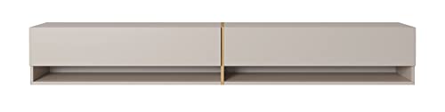 Selsey MIRRGO - TV-Möbel 200 cm graubeige mit goldener Einlage von Selsey