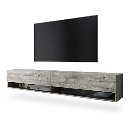 Selsey TV-Lowboard, Graue Eichenholz-Optik, 180 x 31 x 30 von Selsey