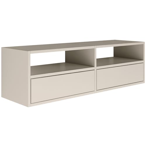Selsey TV Lowboard - Kaschmir Farbe Moderne Fernseher Kommode 100 x 30 x 30 cm (BxTxH) TV Unterschrank für Wohnzimmer Schrank mit Klappen Push to Open Lowboard Hängend TV Cabinet Wandmontage von Selsey