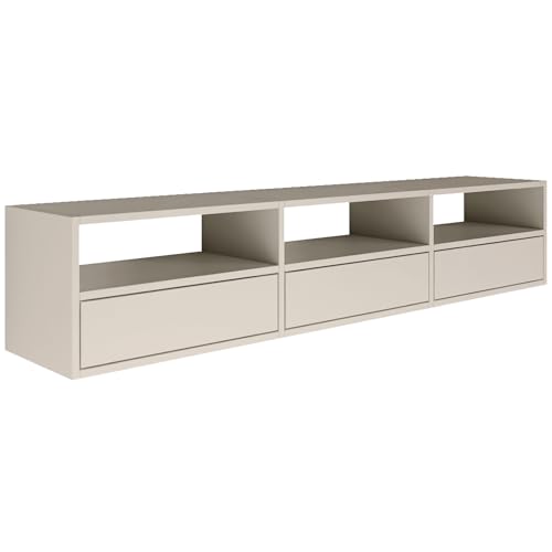 Selsey TV Lowboard - Kaschmir Farbe Moderne Fernseher Kommode 150 x 30 x 30 cm (BxTxH) TV Unterschrank für Wohnzimmer Schrank mit Klappen Push to Open Lowboard Hängend TV Cabinet Wandmontage von Selsey