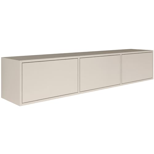 Selsey TV Lowboard - Kaschmir Farbe Moderne Fernseher Kommode 150 x 30 x 30 cm (BxTxH) TV Unterschrank für Wohnzimmer Schrank mit Klappen Push to Open Lowboard Hängend TV Cabinet Wandmontage von Selsey