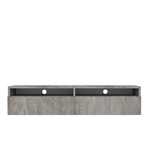 Selsey REDNAW - TV-Schrank / TV-Board stehend / hängend, 140 cm breit (Betonoptik Matt ohne LED) von Selsey
