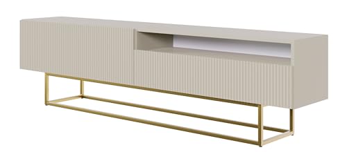 Selsey TV Schrank Board Sideboard Fernsehtisch Fernsehschrank 175 cm Goldene Beine Mit Offenem Fach Gefräste Front Graubeige Veldio Selsey TV Schrank Board Sideboard Fernsehtisch Fernsehschrank 175 cm Goldene Beine Mit Offenem Fach Gefräste Front Graubeige Veldio von Selsey