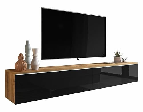 Selsey TV Schrank Board Sideboard Fernsehtisch Fernsehschrank 180 cm Hängend Oder Stehend Wotan Schwarz Glanz Kane Selsey TV Schrank Board Sideboard Fernsehtisch Fernsehschrank 180 cm Hängend Oder Stehend Wotan Schwarz Glanz Kane von Selsey
