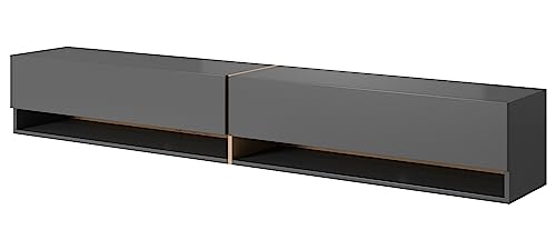 Selsey TV Schrank Board Sideboard Fernsehtisch Fernsehschrank 200 cm Hängend Mit Eiche Artisan Akzent Graphit Mirrgo von Selsey