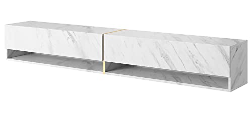 Selsey TV Schrank Board Sideboard Fernsehtisch Fernsehschrank 200 cm Hängend Mit Goldenem Akzent Weiß Marmor Mirrgo Selsey TV Schrank Board Sideboard Fernsehtisch Fernsehschrank 200 cm Hängend Mit Goldenem Akzent Weiß Marmor Mirrgo von Selsey