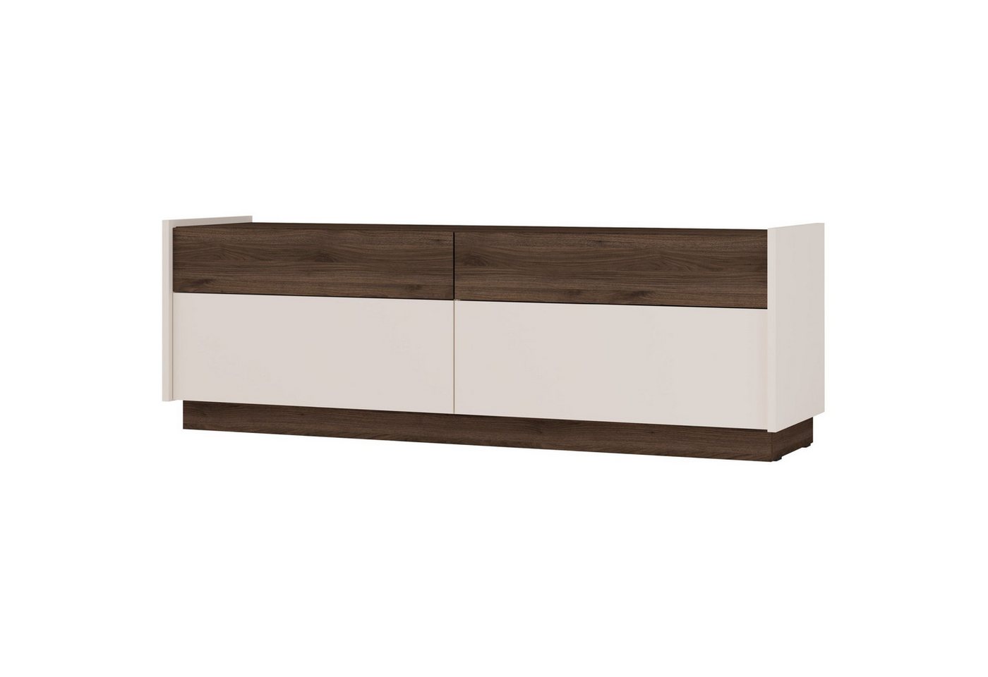 Selsey TV-Schrank KOBBE mit Schubladen, Beige / Holzoptik Nussbaum Okapi von Selsey
