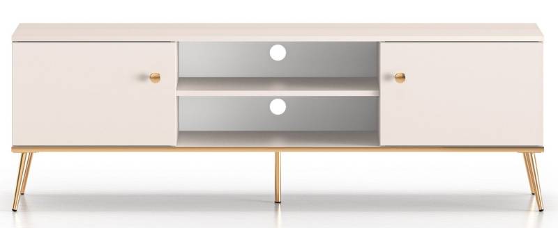 Selsey TV-Schrank SELGIN TV-Lowboard Greige mit Soft-Close, matt, Metallfüße goldfarben, 160 cm von Selsey