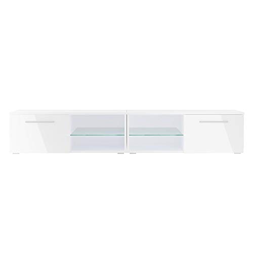 Selsey Tenus Double – TV-Board / TV-Lowboard / Fernsehschrank, weiß, 200 x 40 x 34 cm von Selsey