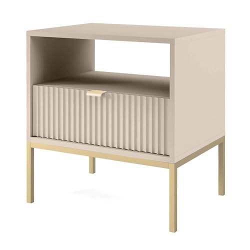 Selsey VELLORE Nachttisch (beige), 54 cm x 56 cm x 39 cm von Selsey
