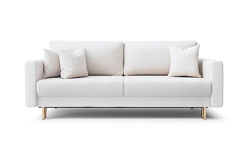 Selsey Valico - Sofa in Cremefarbe, ausziehbar, fur 3 Personen, 230 cm von Selsey