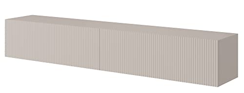 Selsey VELDIO - TV-Hängeboard, Beige mit Lamellenfronten, 175 cm von Selsey