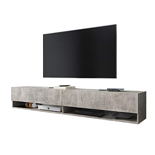 Selsey Wander – TV-Lowboard/TV-Schrank in Betonoptik hängend 180cm von Selsey