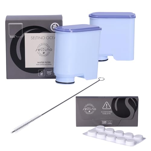 Seltino - Seltino Ocea Wasserfilter Ersatz für Philips Saeco CA6903 - Kaffeemaschinen-Reinigungsset - 2 x Wasserfilter mit 1x Seltino Clean Reinigungstabletten - 1x Reinigungsbürste Seltino - Seltino Ocea Wasserfilter Ersatz für Philips Saeco CA6903 - Kaffeemaschinen-Reinigungsset - 2 x Wasserfilter mit 1x Seltino Clean Reinigungstabletten - 1x Reinigungsbürste von Seltino