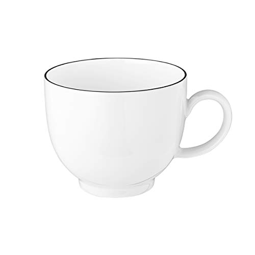 SELTMANN WEIDEN Kaffeetasse - 0,22 L - Durchmesser: 10,7 - Höhe: 6,7 cm - Lido - Form: Rund - 10826 Weiß - Black Line von Seltmann Weiden