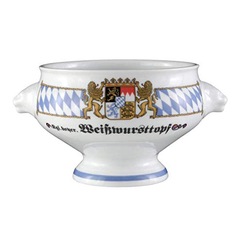 Seltmann Weiden 001.455693 Compact Bayern Löwenkopfterrine ohne Deckel 1,0 L, Porzellan, 1 Liter, Blau/Weiß/Gelb/Rot von Seltmann Weiden