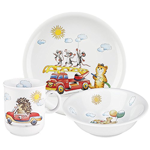 Seltmann Weiden 001.728609 Flinke Flitzer - Compact - Kinder-Satz/Kindergeschirr - 3-teilig - Porzellan von Seltmann Weiden
