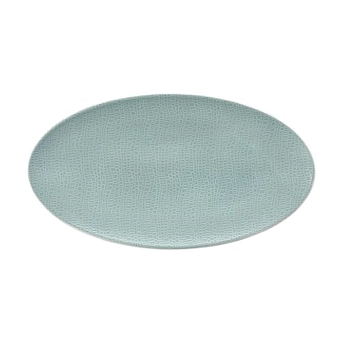 Seltmann Weiden Life Fashion Servierplatte 33x18 cm – Ovale Porzellan Platte mit strukturiertem Relief-Muster, spülmaschinenfest & mikrowellengeeignet, Anrichten & Servieren – Green Chic von Seltmann Weiden