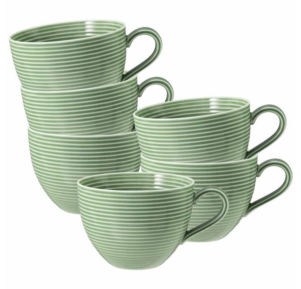 Seltmann Weiden Becher Seltmann Weiden Beat Salbeigrün Milchkaffeeobertasse 0,35 l 6er Set, Porzellan von Seltmann Weiden