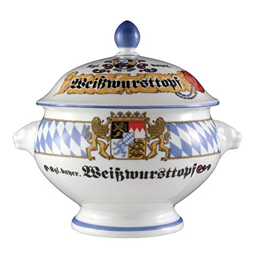 Seltmann Weiden Compact Bayern Löwenkopfterrine mit Deckel 2,1 L, Porzellan, Blau/Weiß/Gelb/Rot, 23.8 x 19.4 x 21 cm von Seltmann Weiden