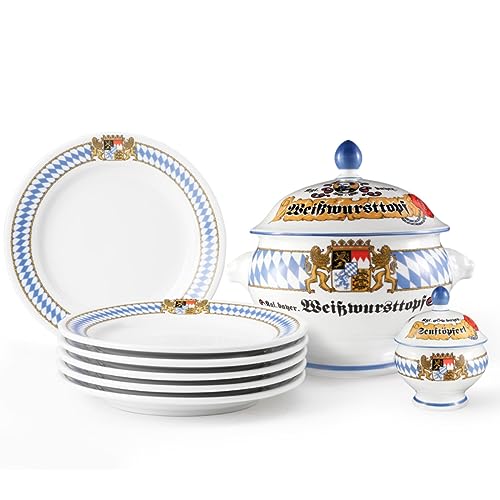 Seltmann Weiden Compact Bayern Weißwurst-Set 8-tlg. Porzellan mehrfarbig von Seltmann Weiden