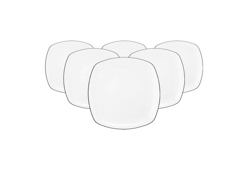Seltmann Weiden Frühstücksteller Lido Black Line Frühstücksteller eckig ø 20 cm, (6 St) von Seltmann Weiden