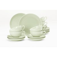 Seltmann Weiden Geschirr-Set "Teeservice 18-teilig klein Amina seladon" Teller, Tassen, grün, Amina von Seltmann Weiden