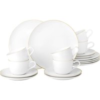 Seltmann Weiden Kaffeeservice "Geschirr-Set, Service Liberty", (Set, 18 tlg., 6x Kaffeeobertasse, 6x Kombi-Untertasse groß, 6x Frühstücksteller rund) von Seltmann Weiden