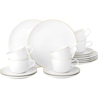 Seltmann Weiden Kaffeeservice "Geschirr-Set, Service Liberty Goldrand" Teller Set, Tassen, gold, Made in Germany, 18 Teile, für 6 Personen von Seltmann Weiden