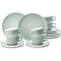 Seltmann Weiden Kaffeeservice "Sento Home, Geschirr-Set, 18-teilig", (Set, 18 tlg., 6x Kaffeeobertasse, 6x Kaffeuntertasse, 6x Frühstücksteller), harmonisch geschwungene Form von Seltmann Weiden
