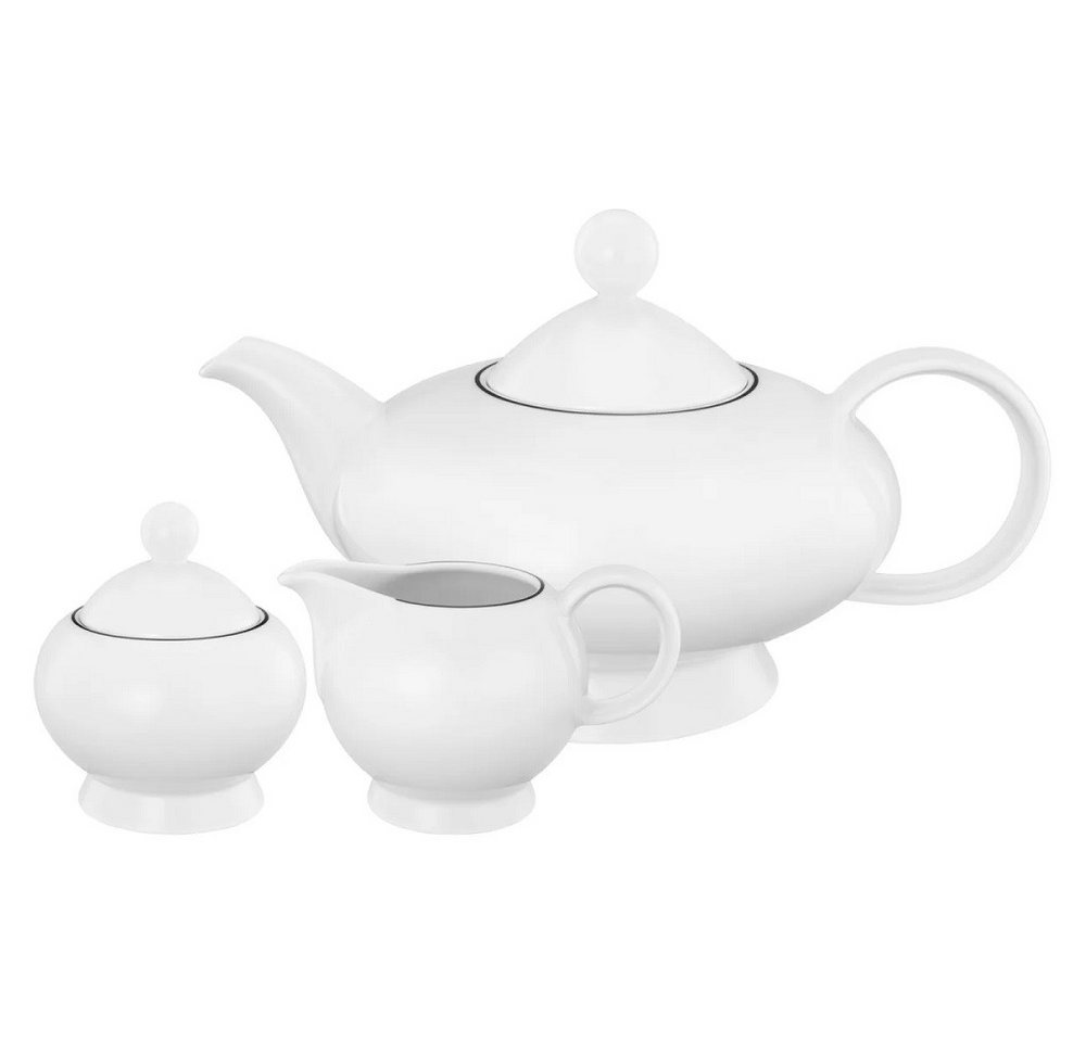 Seltmann Weiden Kanne Seltmann Weiden Lido Black Line Teekanne + Milch- und Zucker 3 tlg., (Set) von Seltmann Weiden