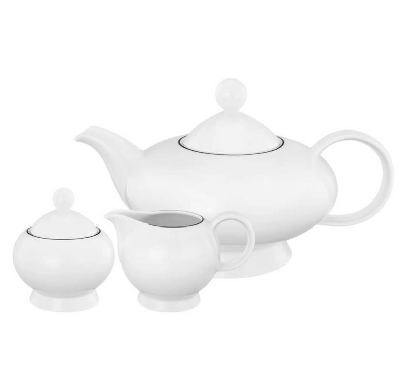 Seltmann Weiden Kanne Seltmann Weiden Lido Black Line Teekanne + Milch- und Zucker 3 tlg., (Set) von Seltmann Weiden