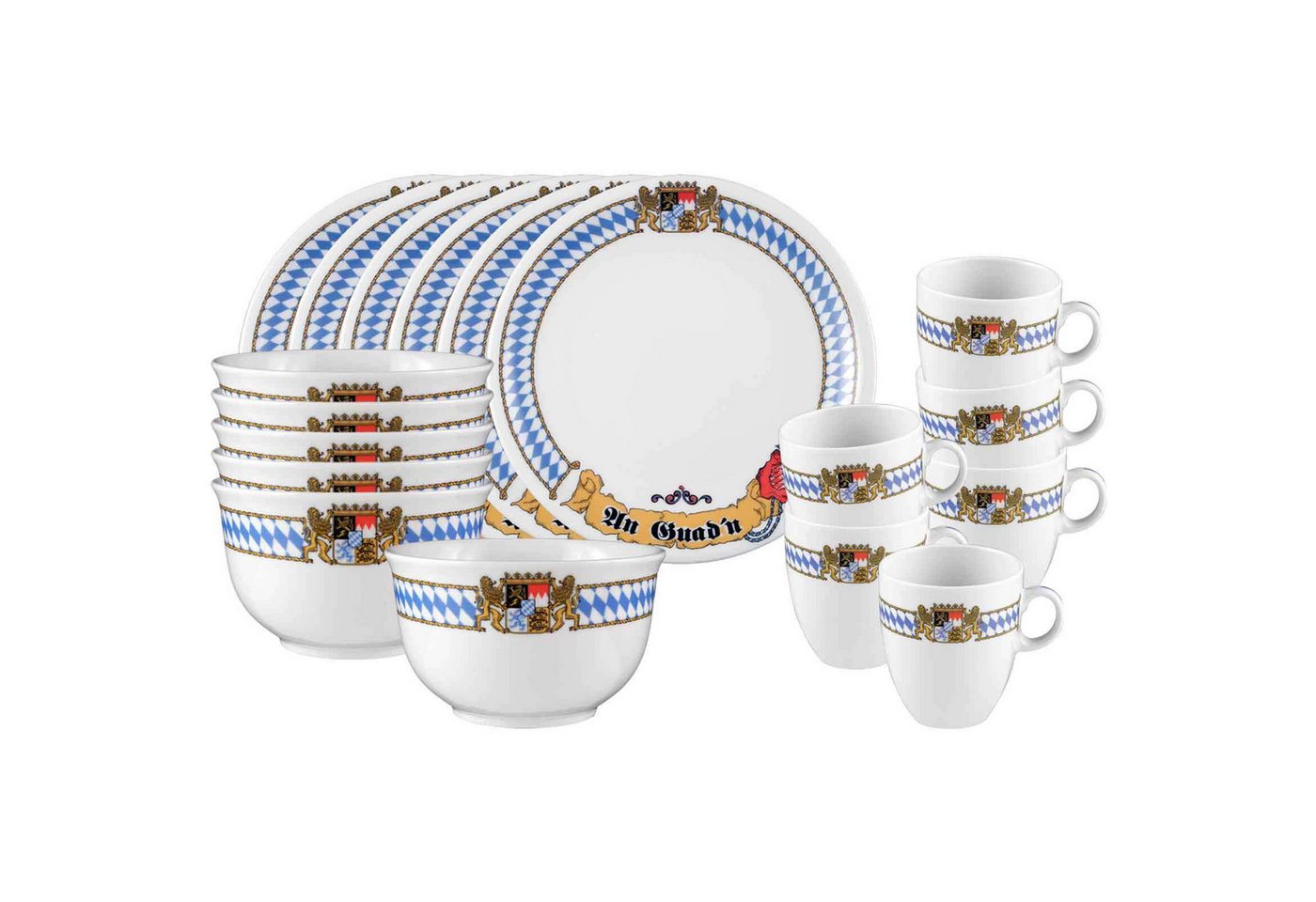 Seltmann Weiden Kombiservice Compact Bayern Frühstücks-Set 18er Set (18-tlg), Porzellan von Seltmann Weiden