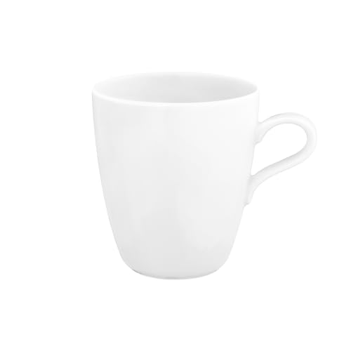 Seltmann Weiden Nori Home Becher mit Henkel, Klassischer & schlichter Kaffeebecher, 400 ml, Porzellan, Weiß von Seltmann Weiden