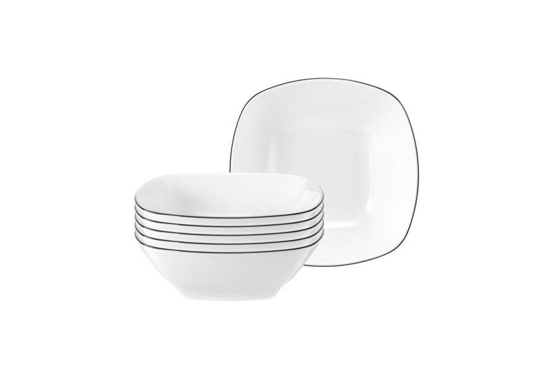 Seltmann Weiden Schale Lido Black Line Dessertschalen 15 x 15 cm 6er Set, Porzellan, (6 Schalen, 6-tlg) von Seltmann Weiden