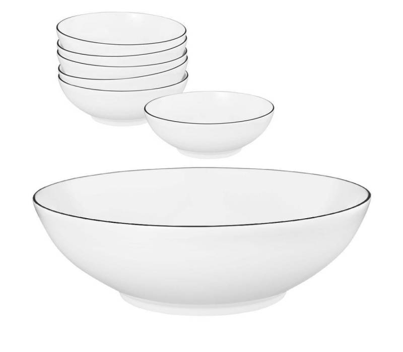 Seltmann Weiden Werkzeugbox Seltmann Weiden Lido Black Line Schüssel 23 cm+ Dessertschale Set 7 (Spar-Set) von Seltmann Weiden
