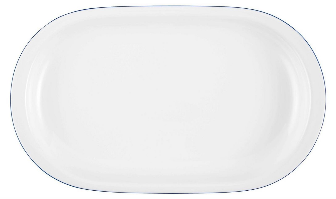 Seltmann Weiden Servierplatte Seltmann Weiden Compact Blaurand Servierplatte oval 33x20cm, Porzellan, (Packung) von Seltmann Weiden