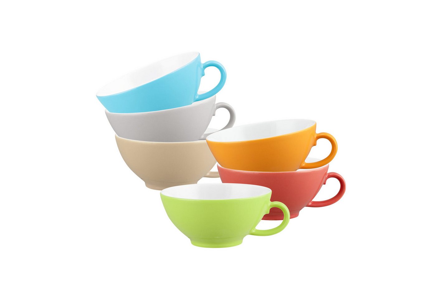 Seltmann Weiden Tasse Liberty Pure Colors Teetassen 140 ml 6er Set, Porzellan von Seltmann Weiden