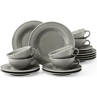 Seltmann Weiden Teeservice "Geschirr-Set Beat", (Set, 18 tlg., 6 x Teeobertasse, 6 x Kombi-Untertasse klein, 6 x Brotteller) von Seltmann Weiden